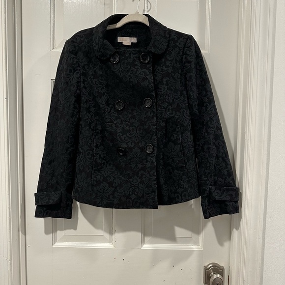 Michael Kors Jacket Womens Size 8 Black Winged Collar Crop Blazer - Picture 2 of 8